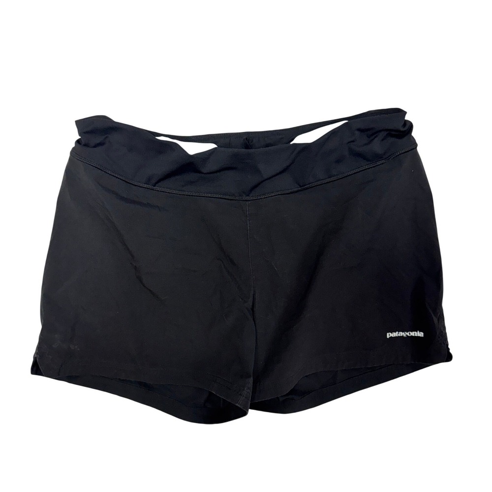 Patagonia Womens Black Strider Running Shorts Size L Large Athletic‎ Gym Trail